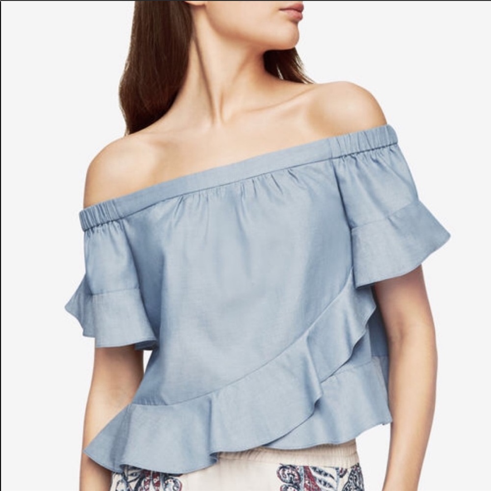 BCBG Cotton- off the shoulder crop top